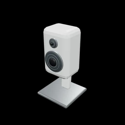 범용 화이트 북셸프 스피커와 받침대