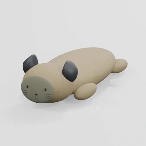 크림색 고양이 인형