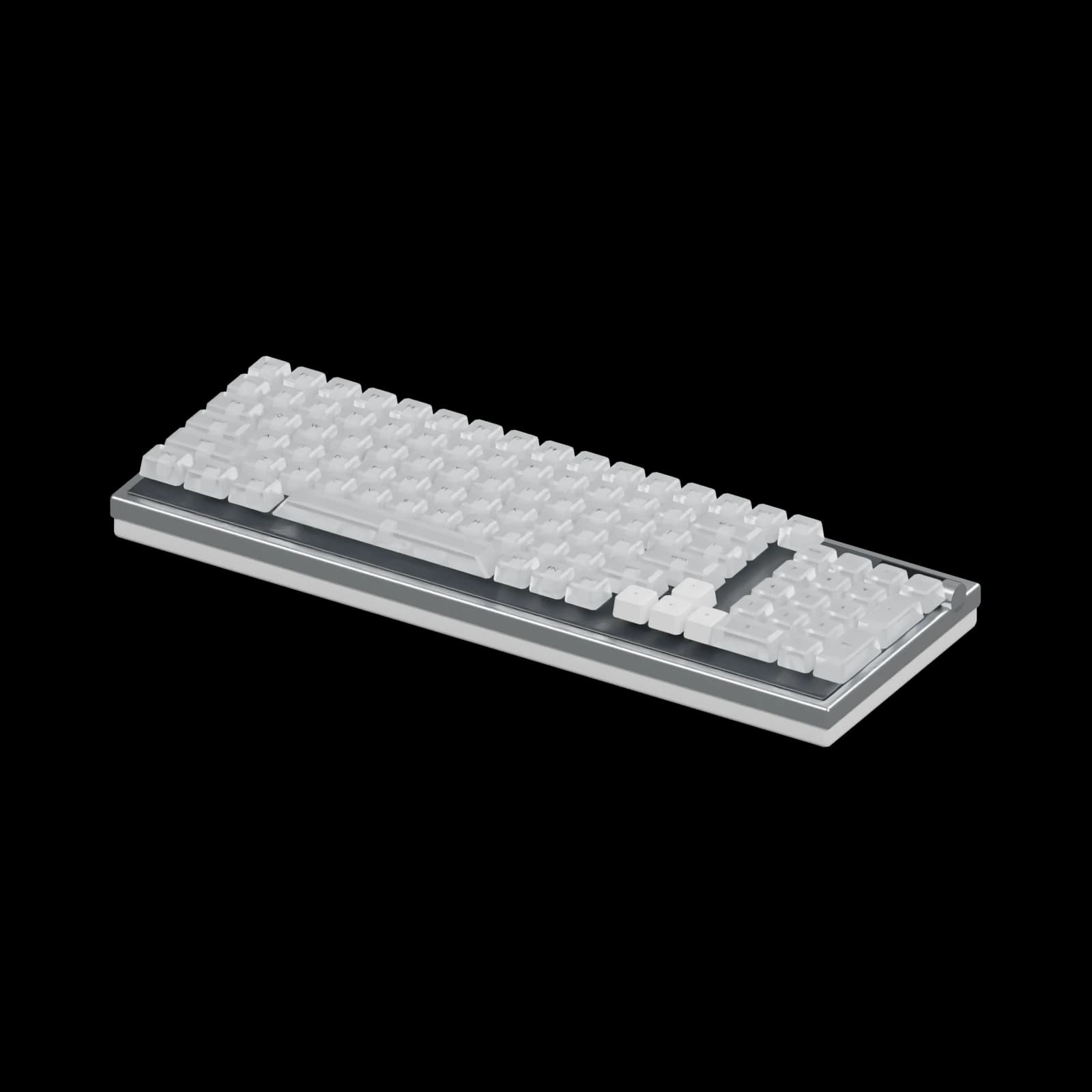 ASUS ROG AZOTH 96 HE 라이트 화이트 · 사진 기반 재현 3D 렌더