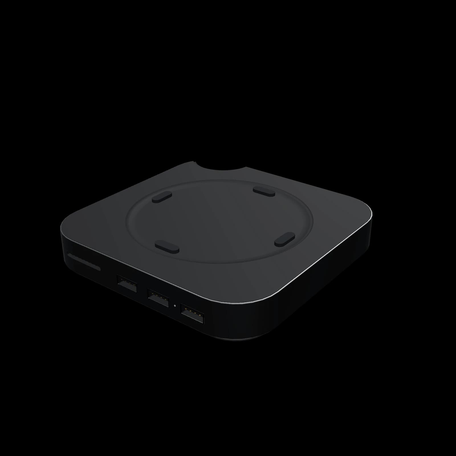 Satechi Mac Mini M6/M5 Pro/M4 Stand & Hub with SSD Enclosure 3D 렌더