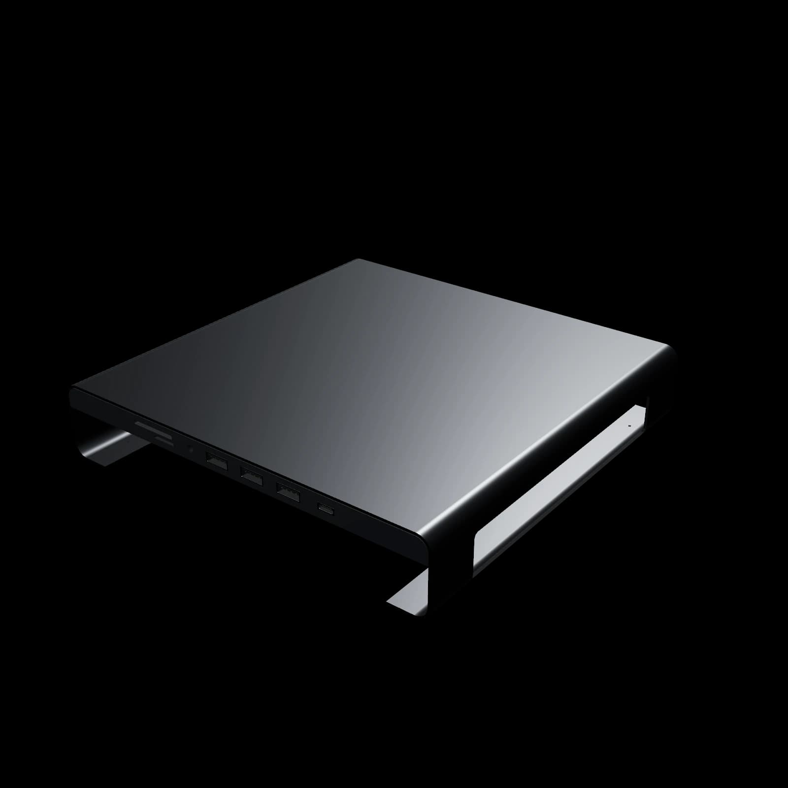 Satechi Type-C Aluminum Monitor Stand Hub for iMac 3D 렌더