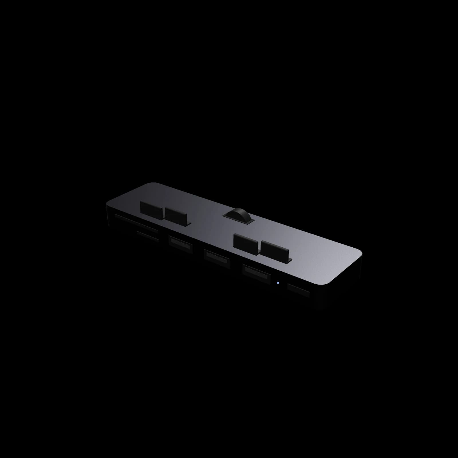 Satechi Aluminum Type-C Clamp Hub Pro 3D 렌더