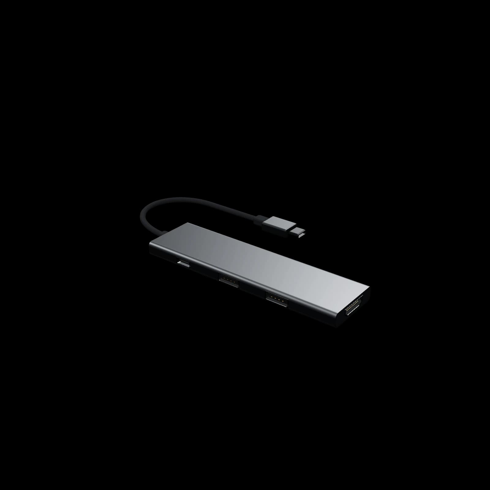 Satechi Type-C Slim Multi-Port Adapter 4K 3D 렌더