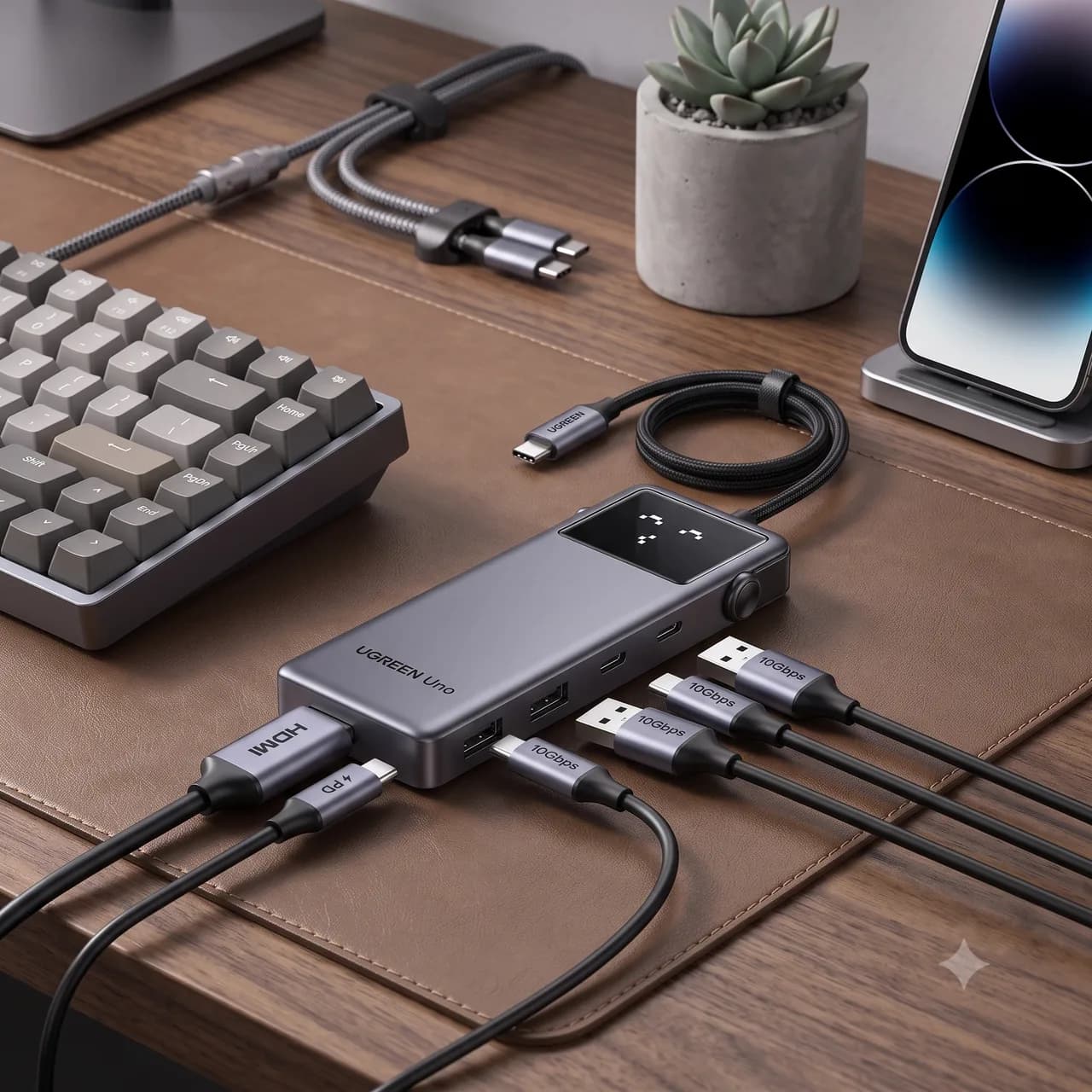 UGREEN 6 in 1 USB 허브 10Gbps