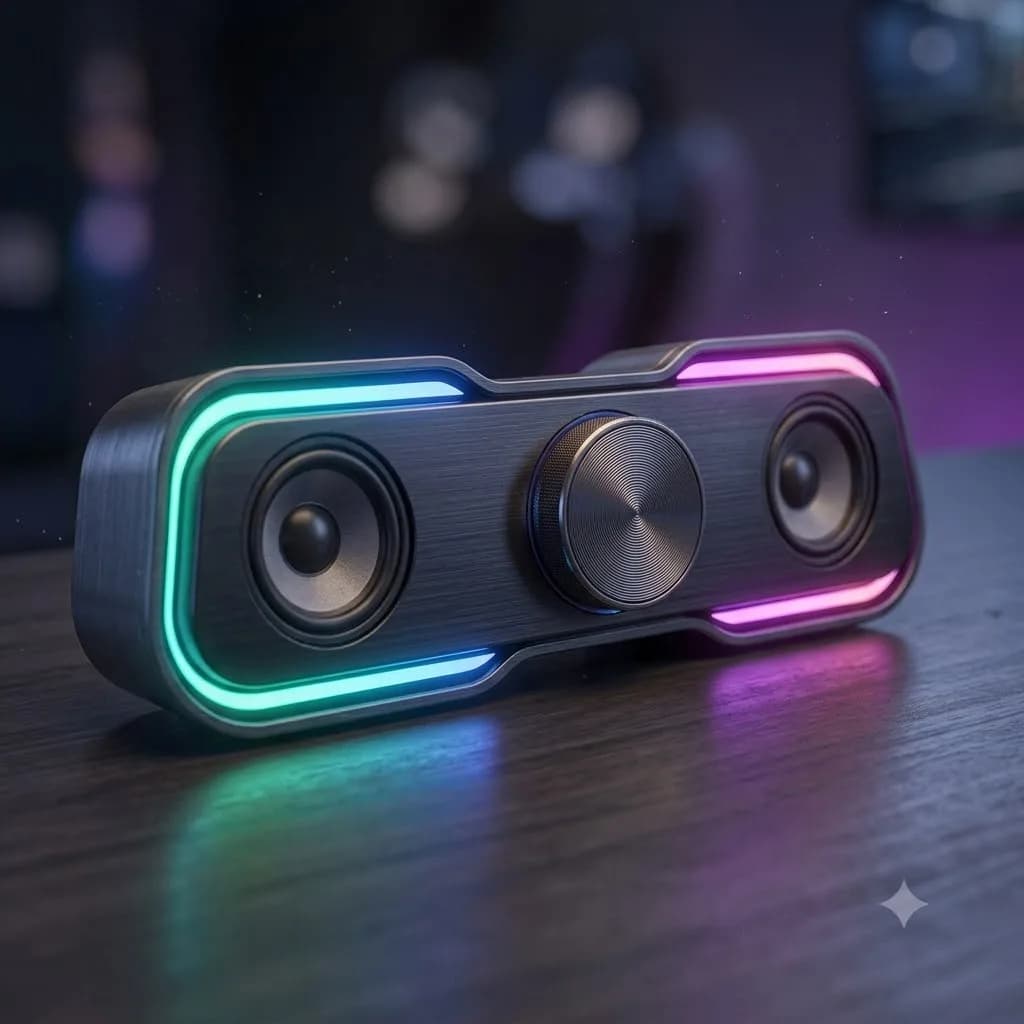 로이체 2채널 멀티미디어 RGB 레인보우 LED 게이밍 사운드바 스피커